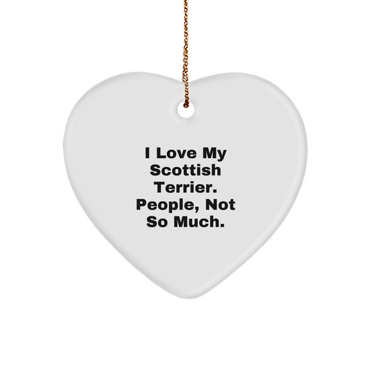 Funny Scottish Terrier Dog Gifts for Men from - Heart Ornament, White - Image 1