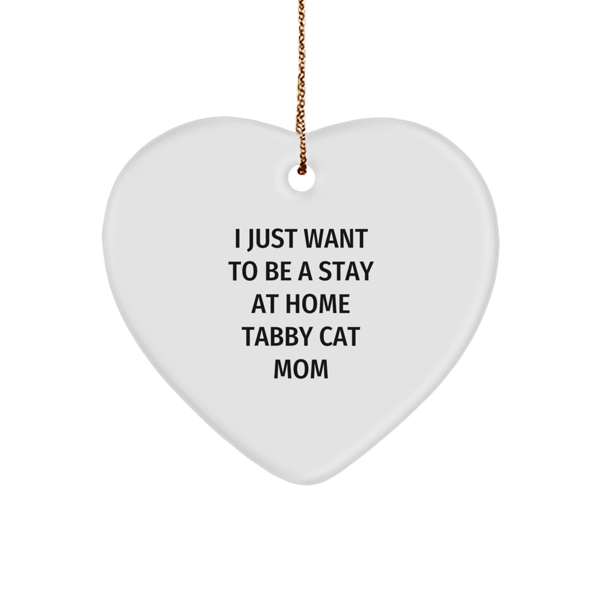 Tabby Cat Mom's Heart Ornament, Funny Quote Gifts for Tabby Cat Lovers from Family, Friends, or Coworkers, Christmas Unique Gifts - Image 1
