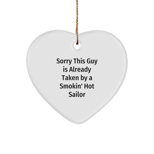 Sailor Love Heart Ornament, Funny Quote Gifts from Friends to Men, Heartfelt Christmas Unique Gifts - Image 1
