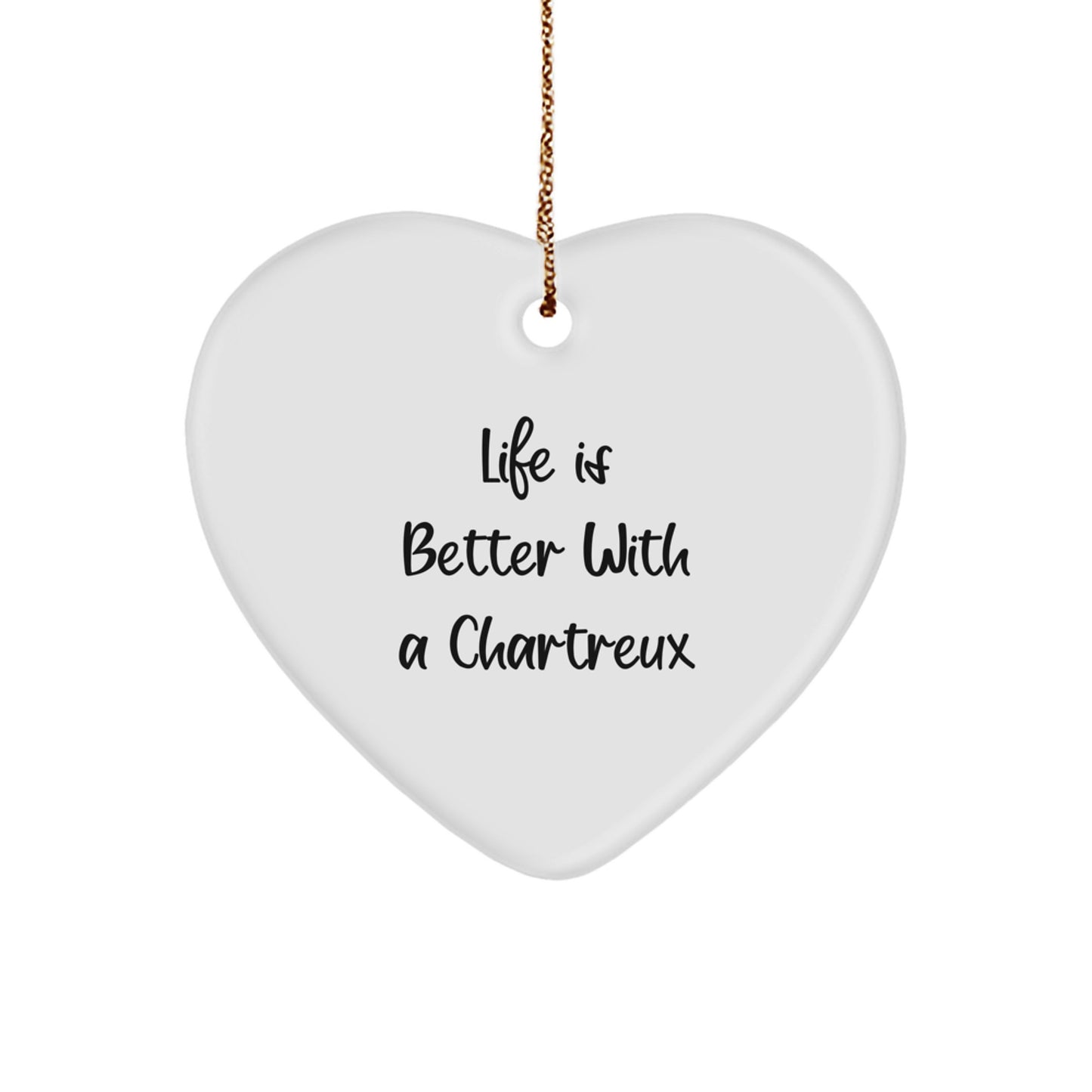 Chartreux Cat Lovers Gift, Heart Ornament, Life Is Better With A Chartreux, Christmas Unique Gifts from Friends to Family - Image 1