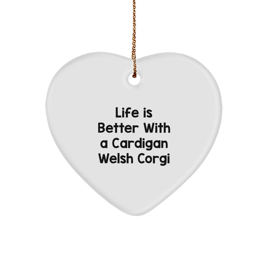 Cardigan Welsh Corgi Dog Lovers Heart Ornament, Funny Quote Gifts from Family, Friends, or Coworkers, Perfect for Christmas - Image 1