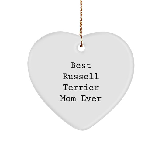 Russell Terrier Dog Gifts from Best Russell Terrier Mom Ever, Heart Ornament for Christmas, Funny Quote Russell Terrier Dog Lover Gifts from Family, Gifts for Russell Terrier Dog - Image 1