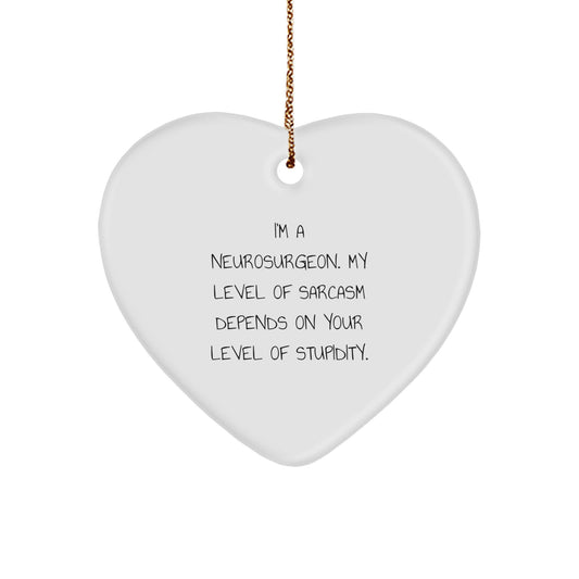Funny Neurosurgeon Gifts from Friends, Heart Ornament with Christmas Unique Gifts for Men or Women Neurosurgeon - Image 1