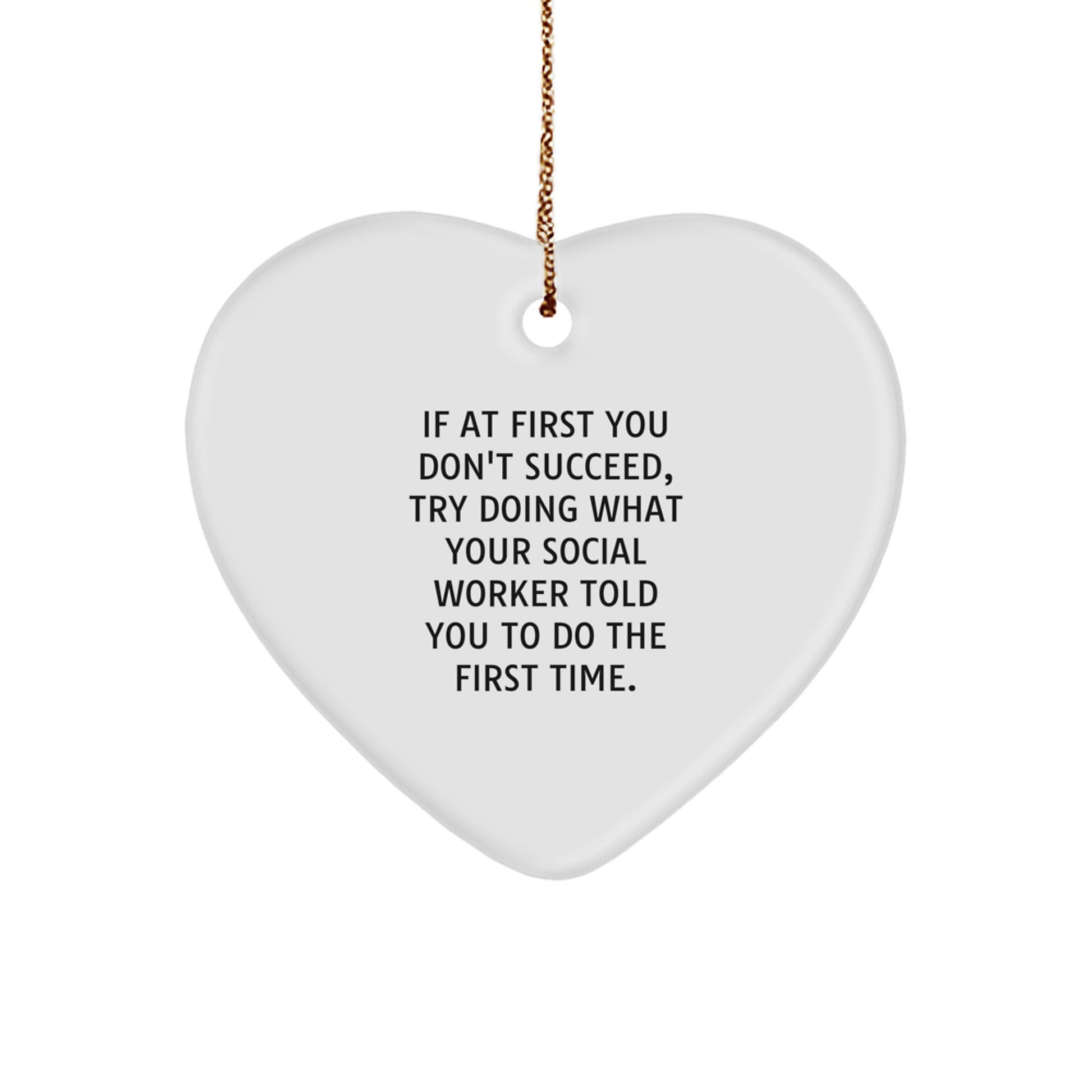 Funny Social Worker Quotes Heart Ornament Gifts from Friends Coworkers Family for Christmas Unique Presents - Image 1