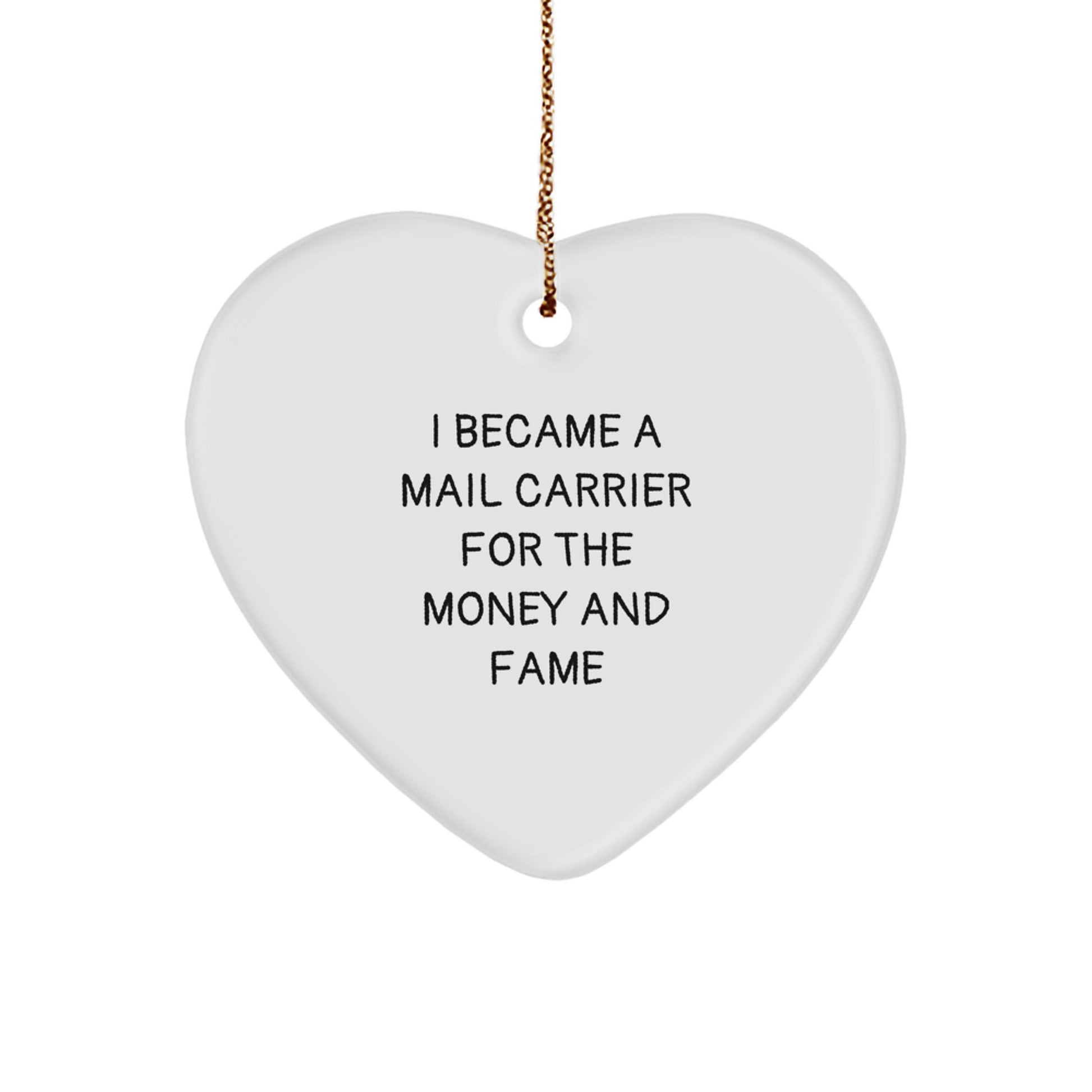 Funny Mail Carrier Gifts for Men Women Friends, Heart Ornament from a Coworker or Family Member, Christmas Unique Presents - Image 1