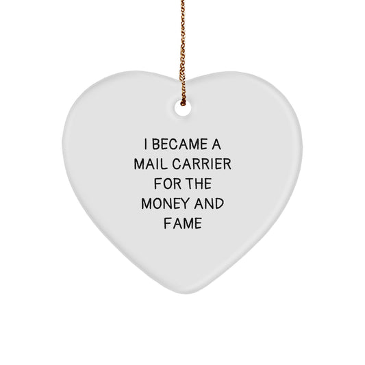 Funny Mail Carrier Gifts for Men Women Friends, Heart Ornament from a Coworker or Family Member, Christmas Unique Presents - Image 1