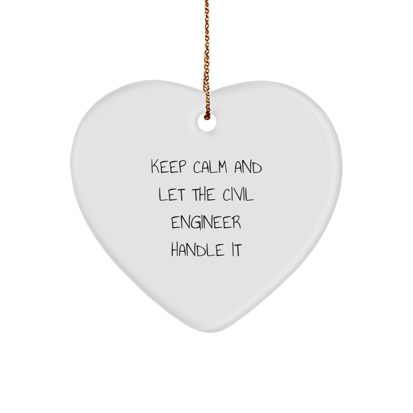 Funny Civil Engineer Gifts for Men, Christmas Unique Heart Ornaments from Friends, Civil Engineer Heart Shaped MDF Decor - Image 1