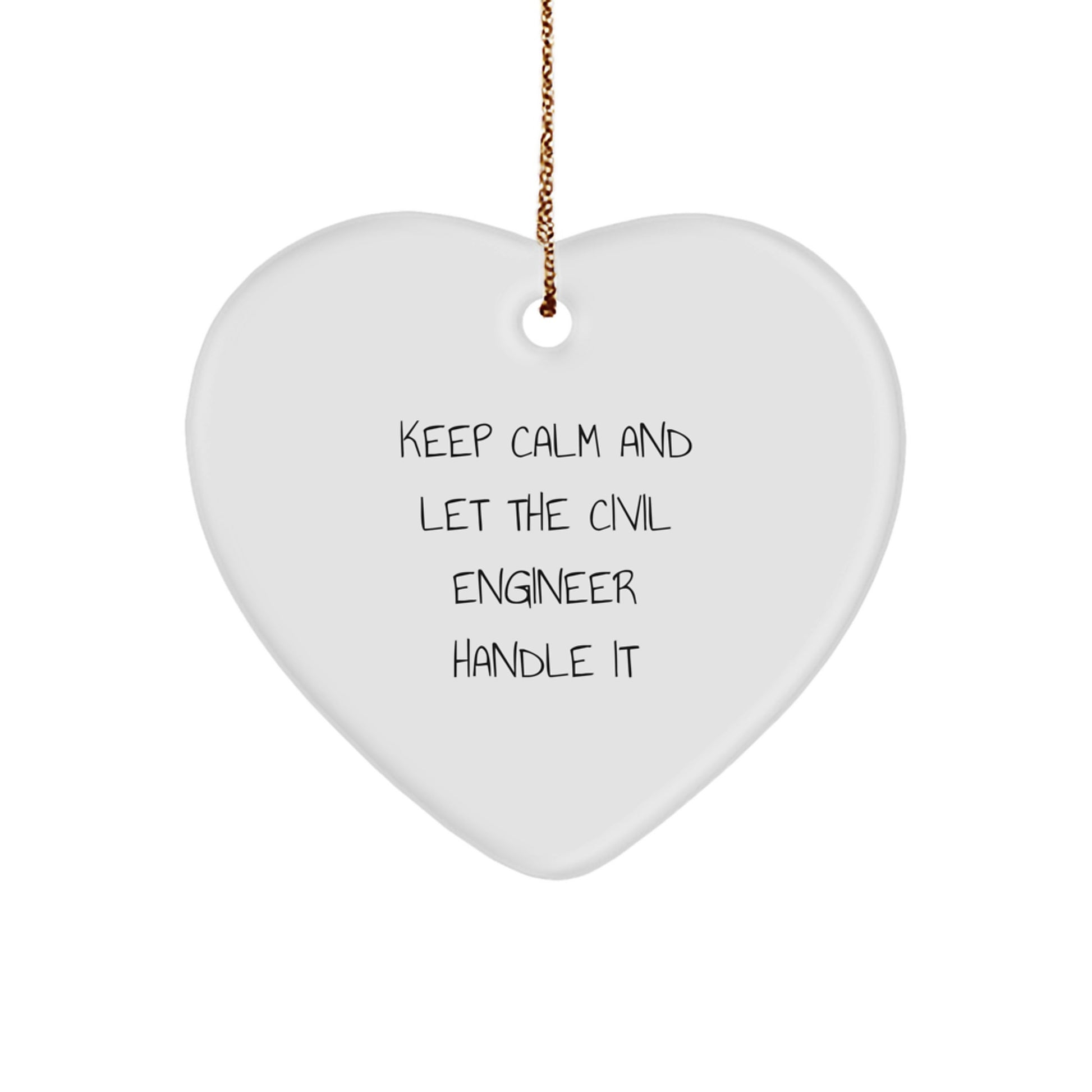 Funny Civil Engineer Gifts for Men, Christmas Unique Heart Ornaments from Friends, Civil Engineer Heart Shaped MDF Decor - Image 1