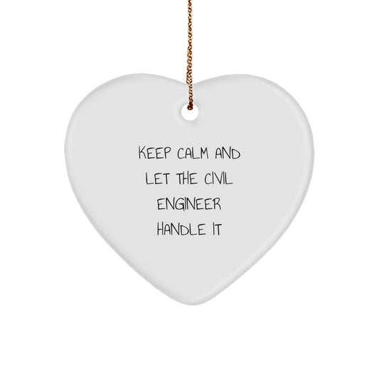Funny Civil Engineer Gifts for Men, Christmas Unique Heart Ornaments from Friends, Civil Engineer Heart Shaped MDF Decor - Image 1