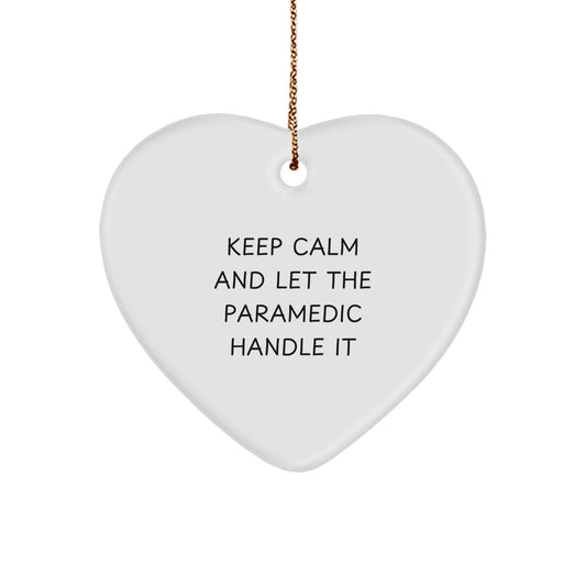 Funny Rescue Worker Christmas Unique Gifts from Men to Rescue Worker Friends with Heart Ornament Keep Calm And Let The Rescue Worker Handle It - Image 1