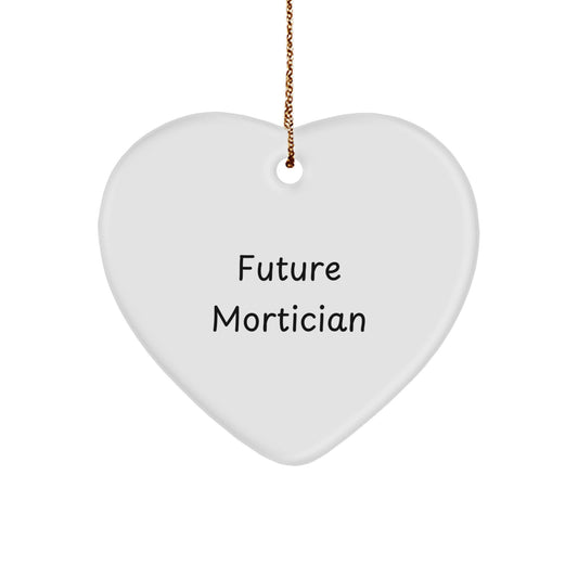 Funny Mortician Gifts for Men, 'Future Mortician' Heart Ornament, Christmas Unique Items from Family to Friends - Image 1
