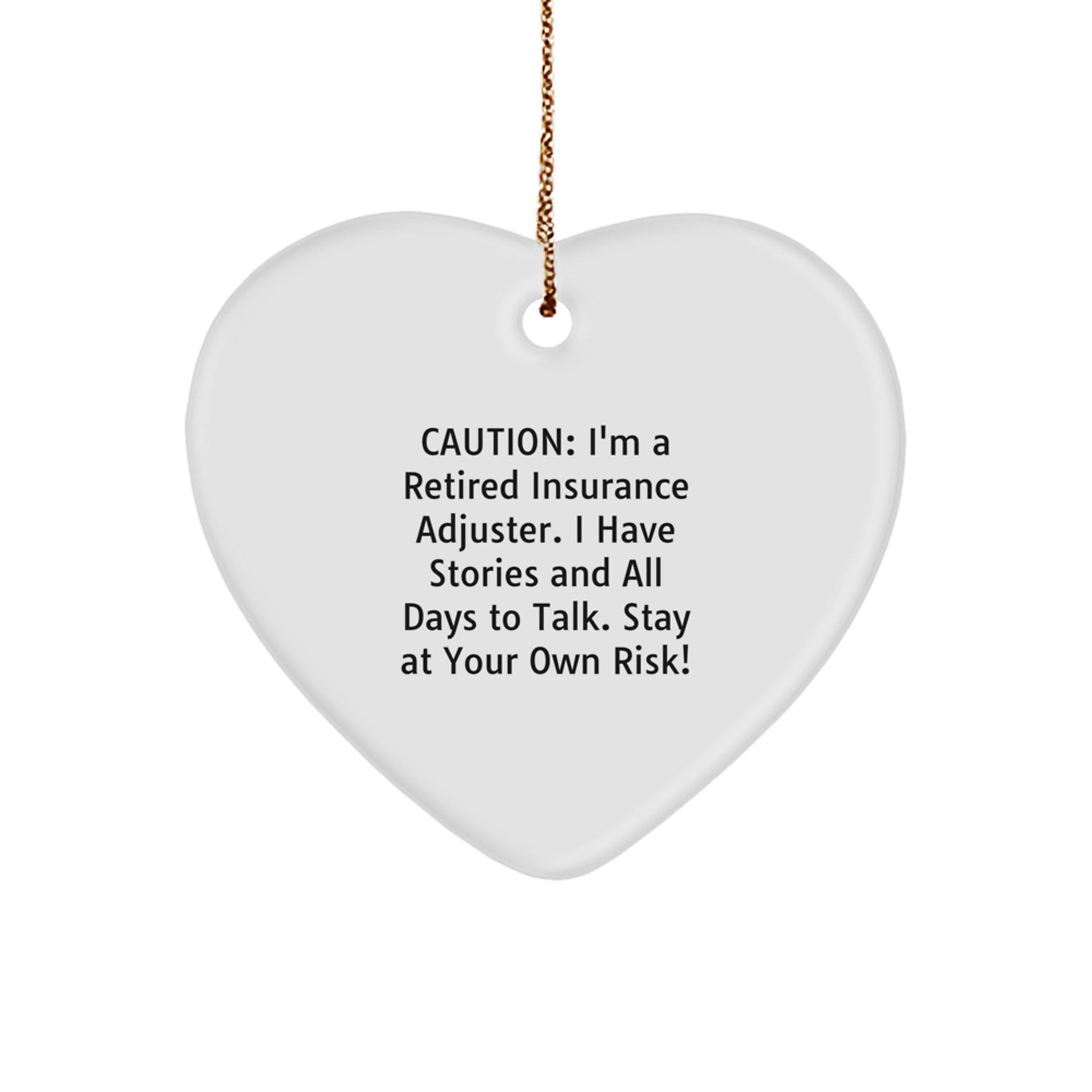 Funny Quotes for Insurance Adjuster Gifts from Friends, Unique Heart Ornament for Insurance Adjuster Men, Christmas Unique Gifts for Men - Image 1