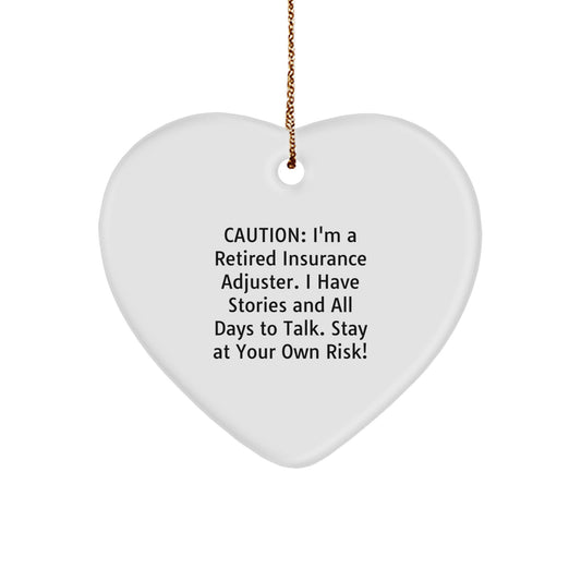 Funny Quotes for Insurance Adjuster Gifts from Friends, Unique Heart Ornament for Insurance Adjuster Men, Christmas Unique Gifts for Men - Image 1