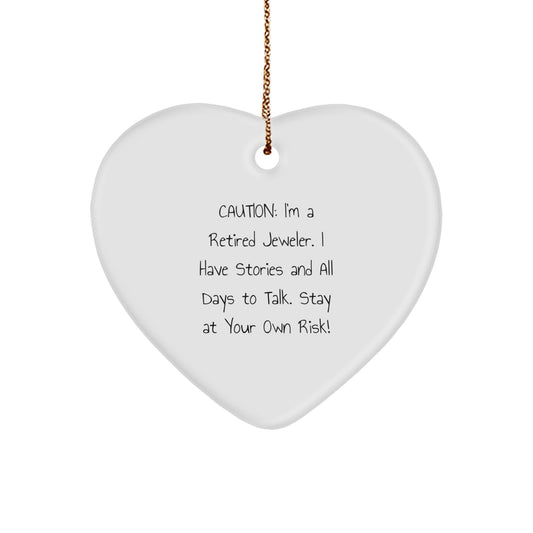 Funny Retired Jeweler Gift Heart Ornament for Men Women Friends Family Christmas - Image 1