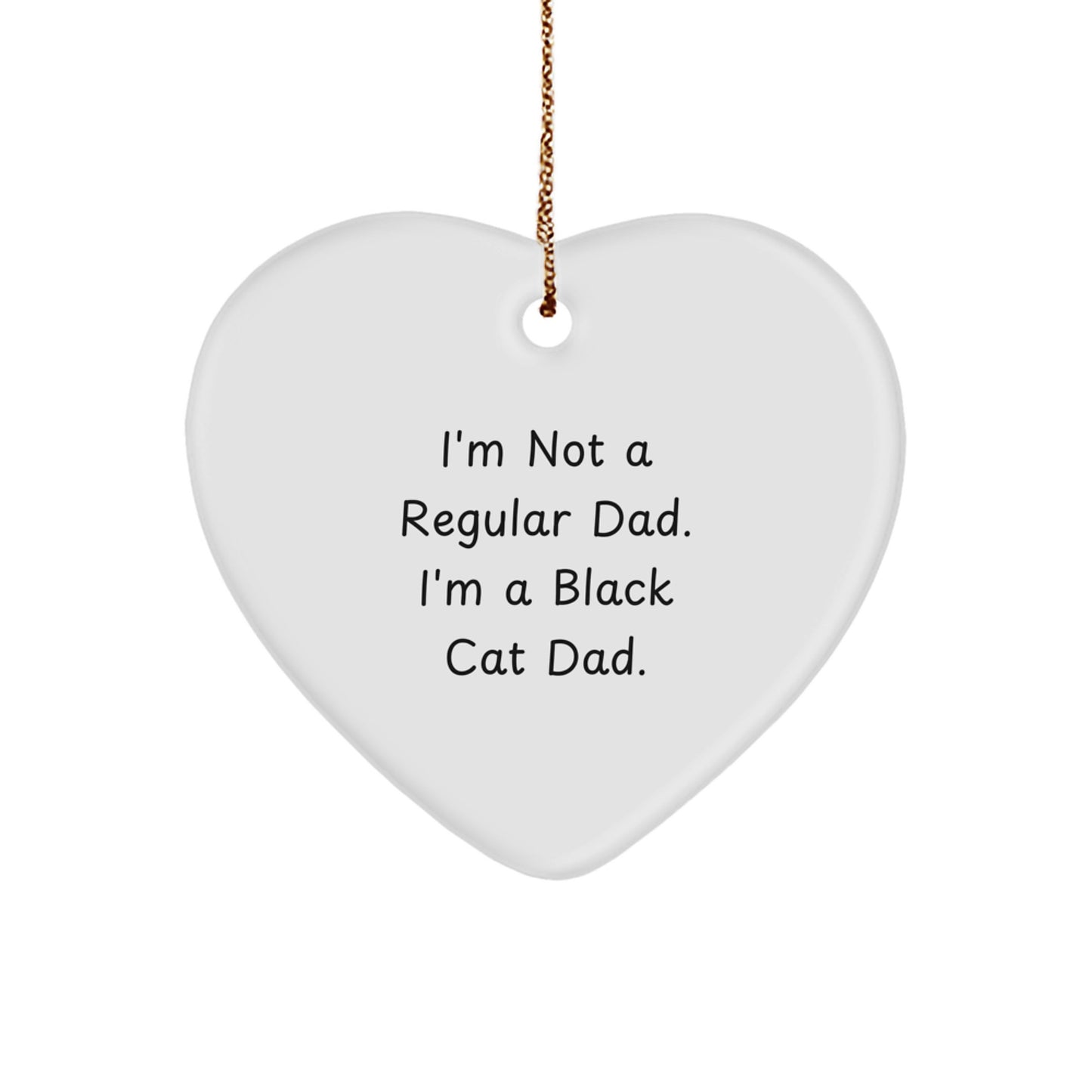Black Cat Dad Gifts, Funny Heart Ornament for Men, Christmas Unique Gifts from Family - Image 1