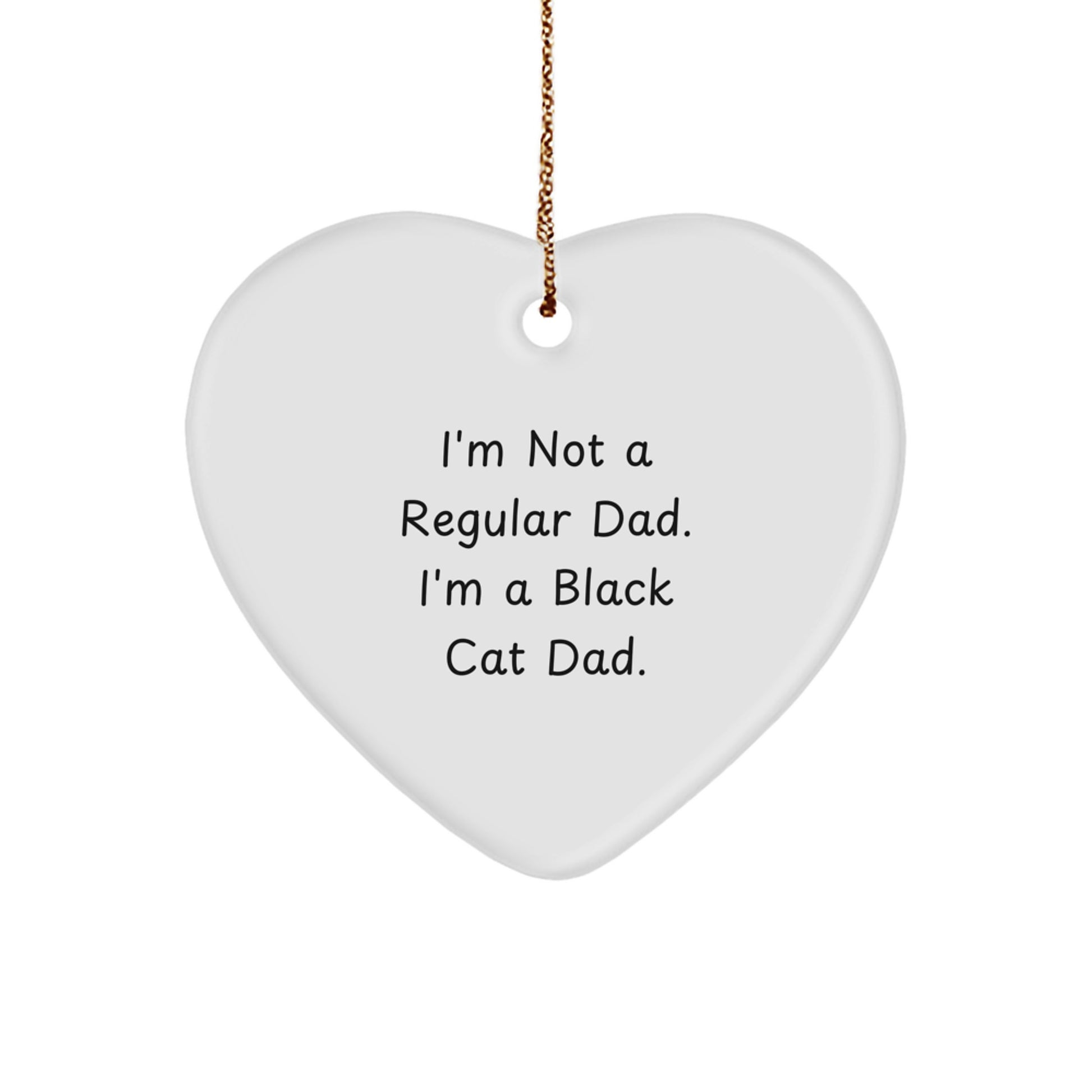 Black Cat Dad Gifts, Funny Heart Ornament for Men, Christmas Unique Gifts from Family - Image 1