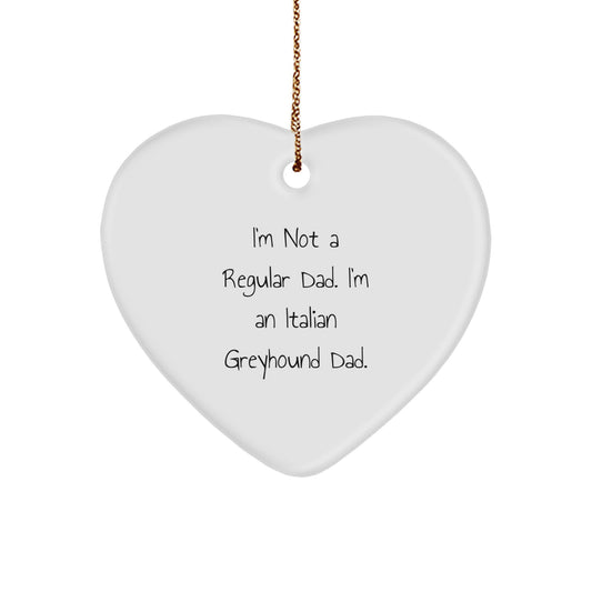 Unique Funny Italian Greyhound Dog Heart Ornament Gifts from Men for Italian Greyhound Dog Owners on Christmas Unique Gifts - Image 1
