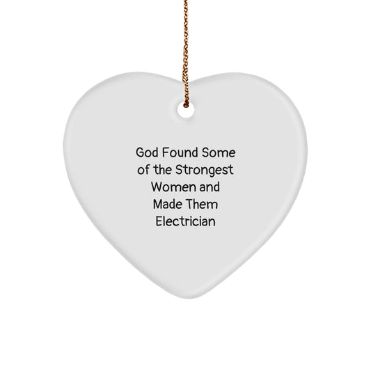 Funny Electrician Heart Ornament Gifts from Men - Inspirational Christmas Unique Gifts for Women Friends Family Electrician - Image 1