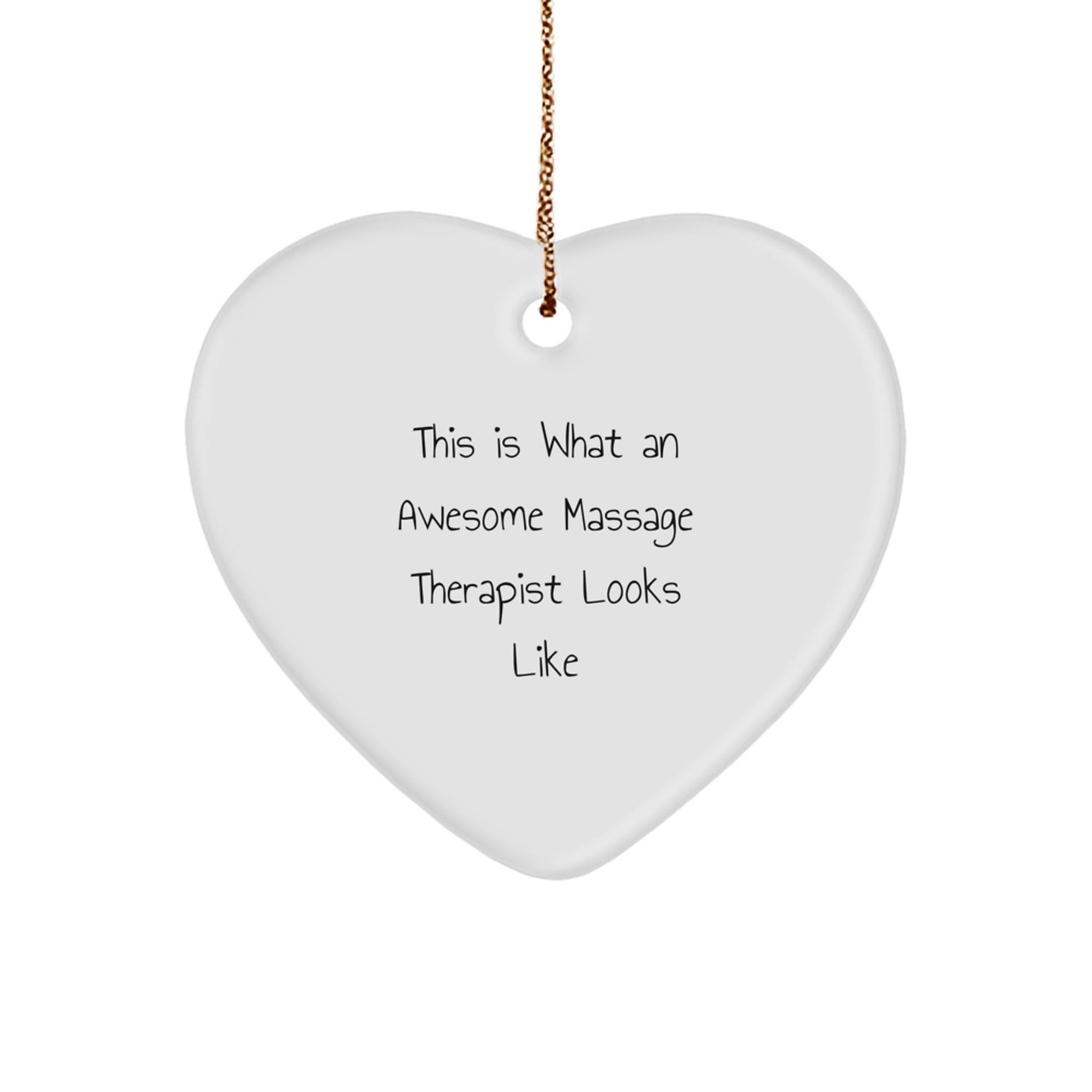 Massage Therapist Gift from Friends, Heart Ornament Quotes, This Is What An Awesome Massage Therapist Looks Like, Christmas Unique Gifts for Massage Therapist - Image 1