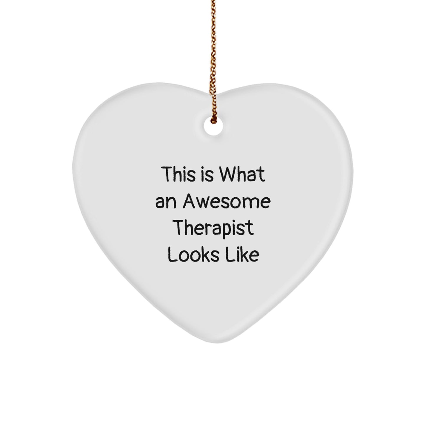 Funny Therapist Gifts Christmas Heart Ornament 'This Is What An Awesome Therapist Looks Like' Gifts from Friends - Image 1