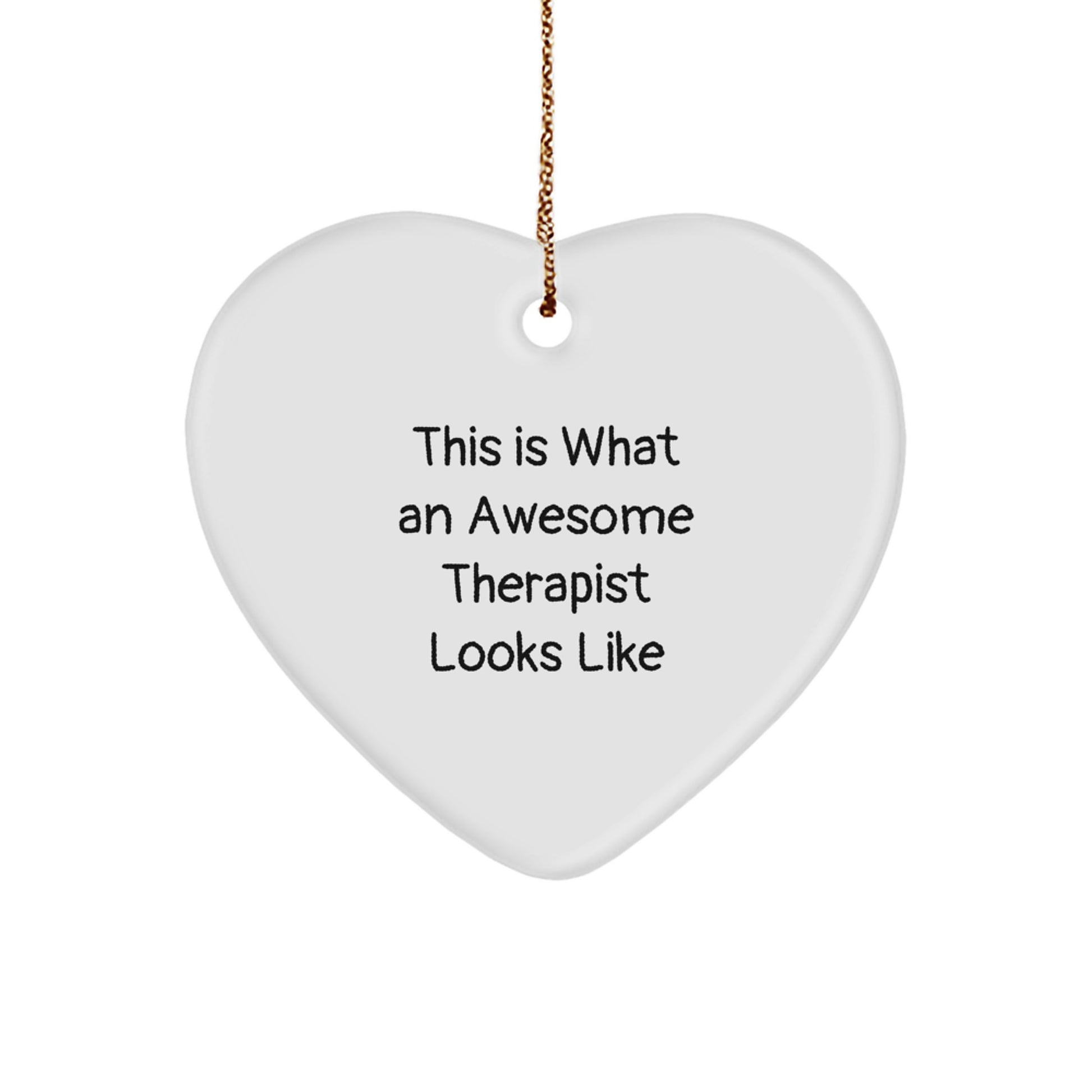 Funny Therapist Gifts Christmas Heart Ornament 'This Is What An Awesome Therapist Looks Like' Gifts from Friends - Image 1