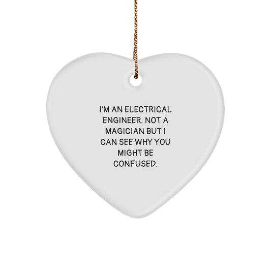 Electrical Engineer Gifts for Men - Funny Christmas Heart Ornament - Unique Gifts from Friends to Electrical Engineers - Image 1