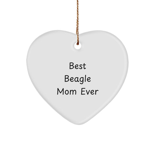 Funny Beagle Dog Gifts from Best Beagle Mom Ever - Heart Ornament for Christmas - Image 1