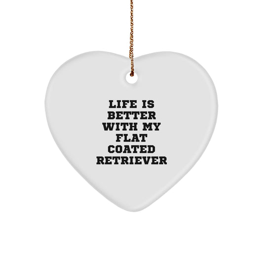 Flat Coated Retriever Dog Gifts, Funny Quote Heart Ornament, Gifts from Friends for Flat Coated Retriever Dog Lovers, Christmas Unique Gifts - Image 1