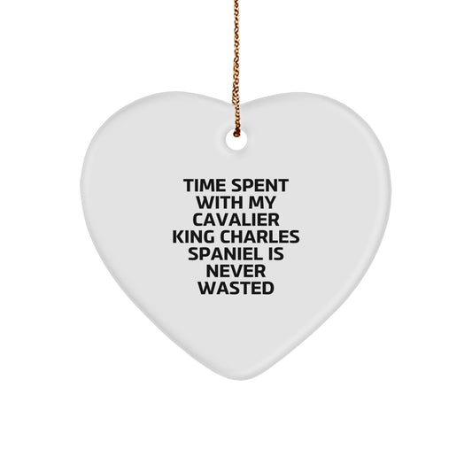 Cavalier King Charles Spaniel Dog Gifts, Heart Ornament with Funny Quote, Gifts from Men to Friends and Family for Christmas Unique Gifts - Image 1