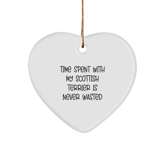 Scottish Terrier Dog Lovers' Heart Ornament Gifts from Friends, Family, or Coworkers for Christmas - Image 1