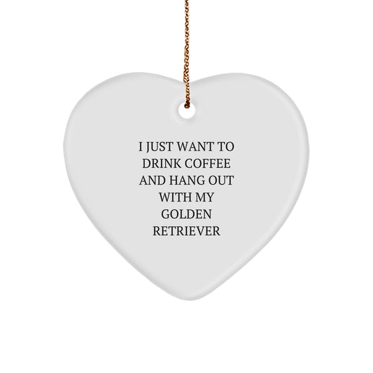 Golden Retriever Dog Gifts: Funny Quote Ornament, Gifts from Friends for Golden Retriever Dog Lovers, Heart-Shaped MDF Ornament for Christmas Unique Gifts - Image 1