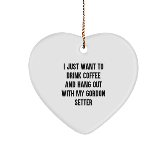 Gordon Setter Dog Lovers Funny Coffee Mug Gift from Friends for Christmas Heart Ornament - Image 1