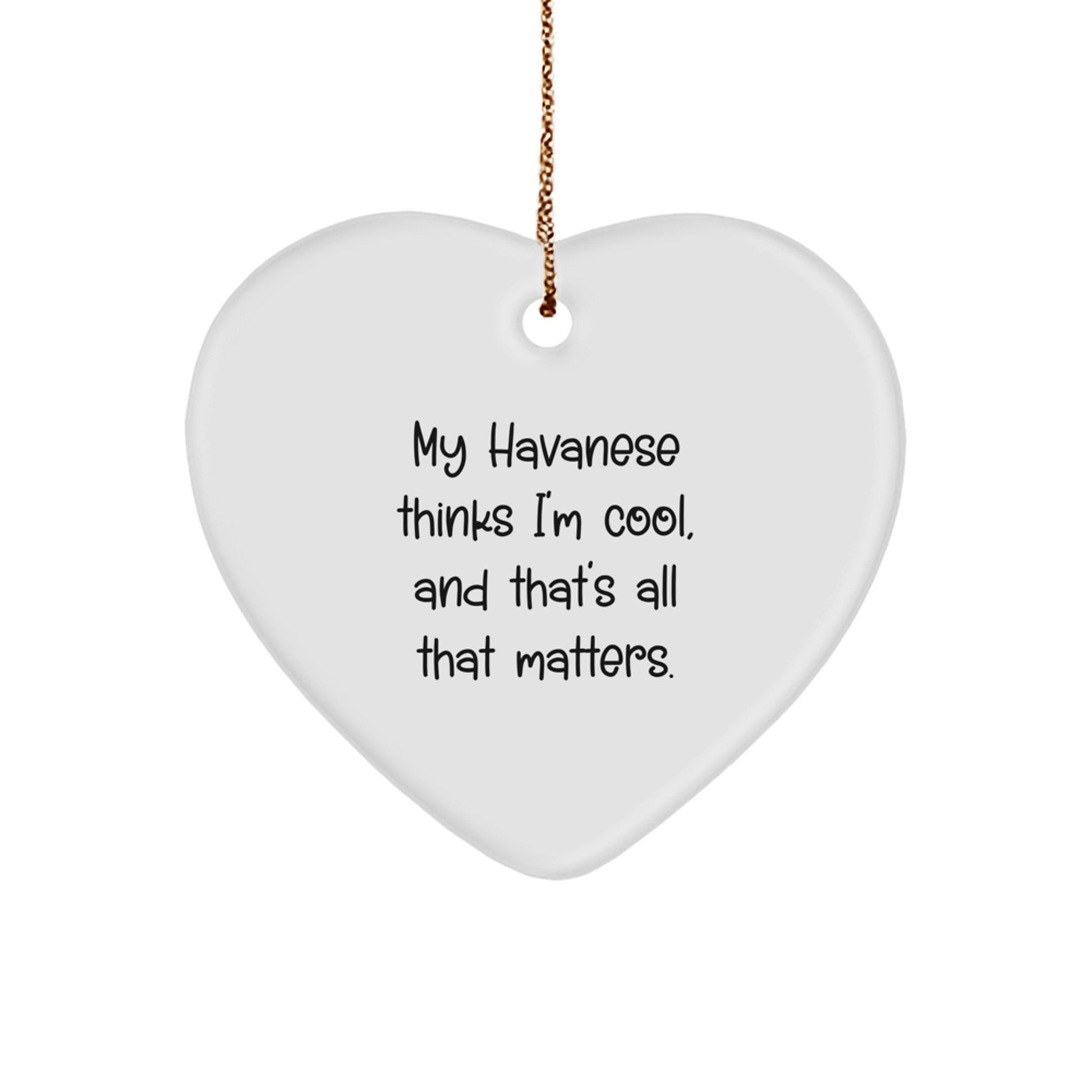 Havanese Dog Gifts - Funny Inspirational Heart Ornament for Christmas from Family - Image 1