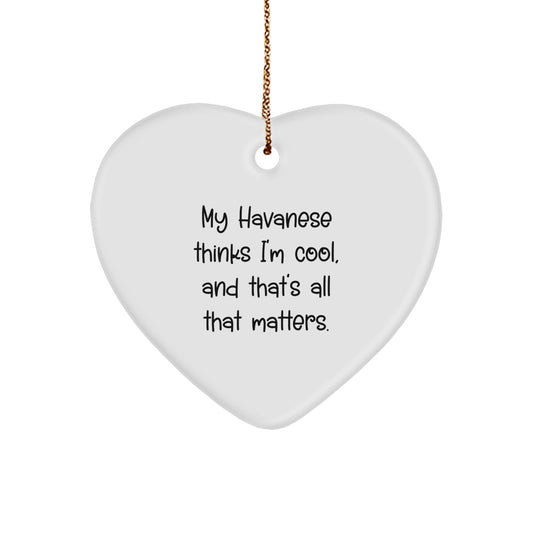 Havanese Dog Gifts - Funny Inspirational Heart Ornament for Christmas from Family - Image 1