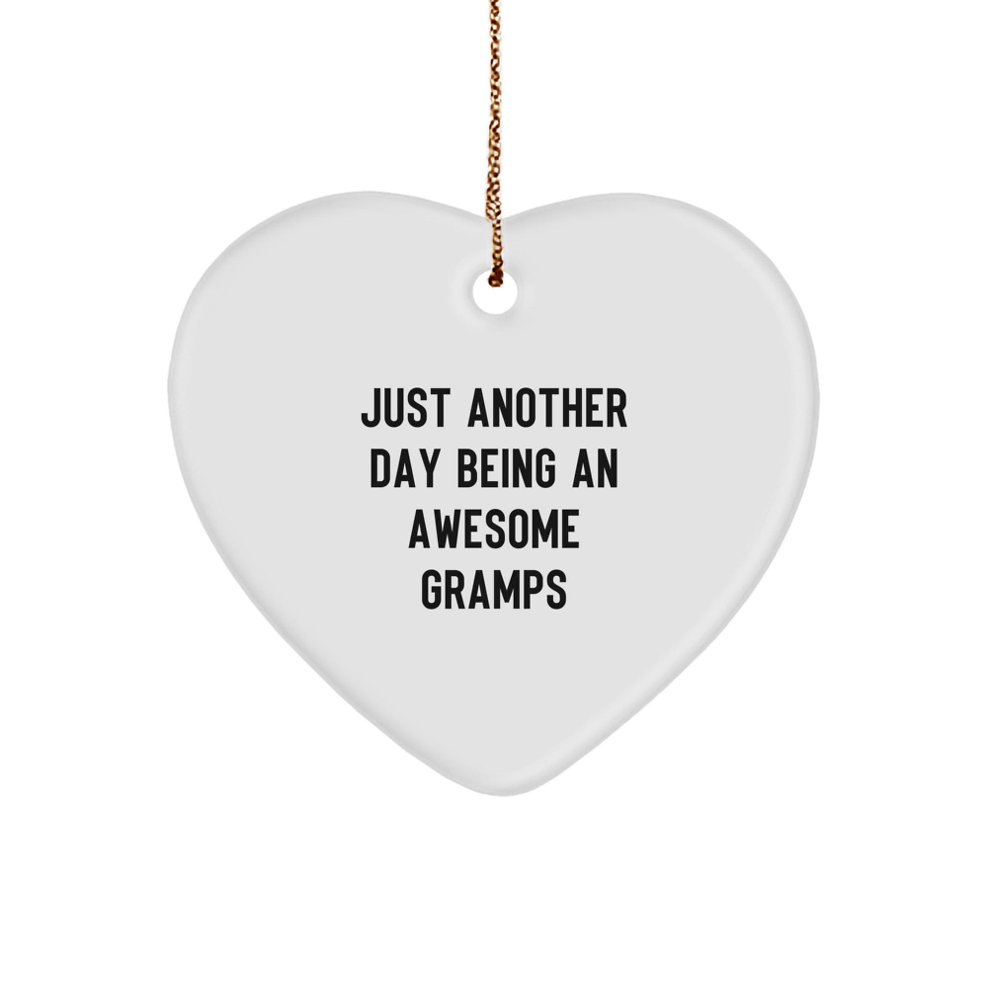 Gramps Gifts from Men - Heart Ornament with Funny Quote, Christmas Unique Presents for Awesome Gramps - Image 1