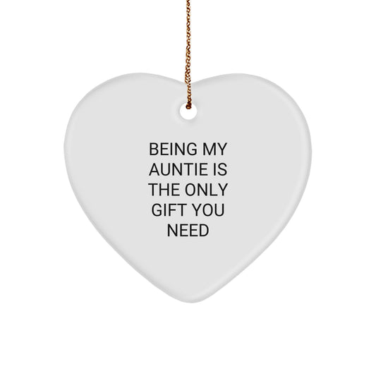 Gifts from Men or Women to Aunties, Funny Heart Ornament for Christmas Unique Gifts - Image 1