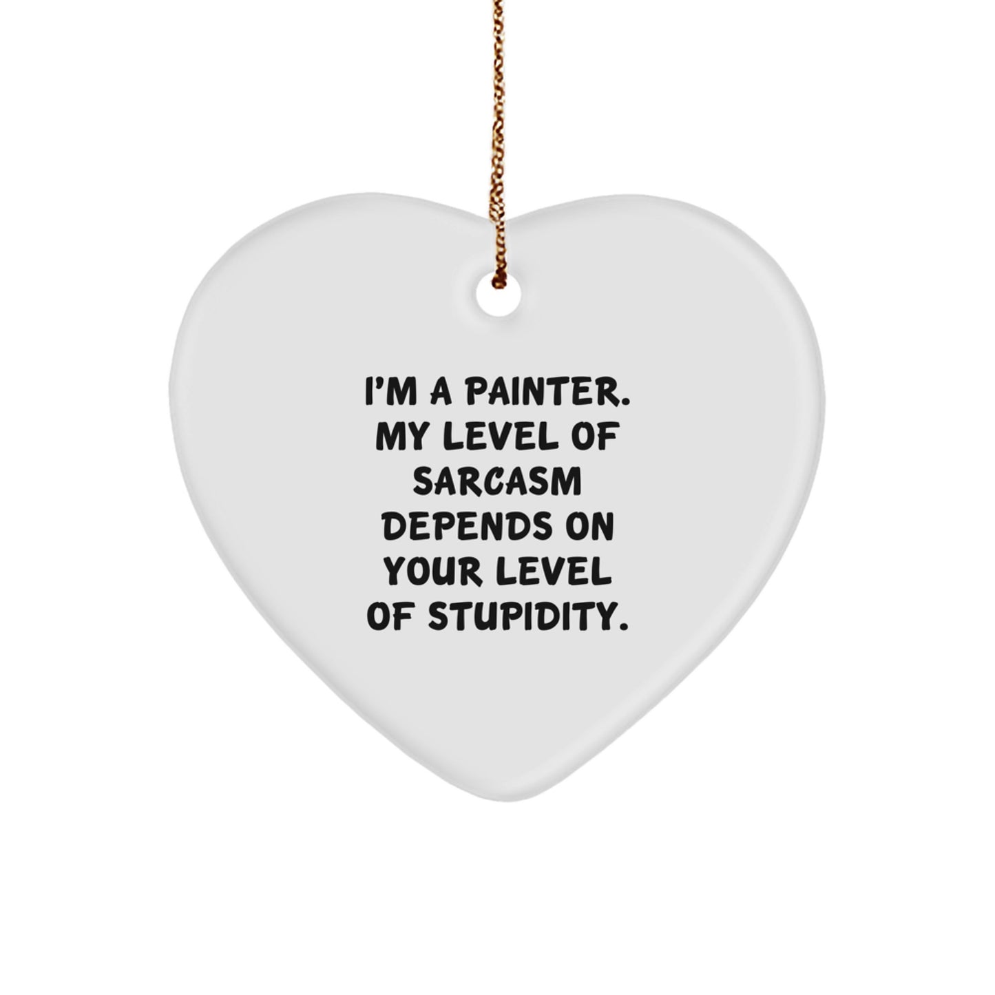 Funny Painter Decor Heart Ornament Gifts from Men to Painter Friends for Christmas - Image 1
