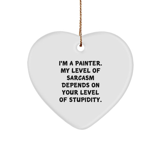Funny Painter Decor Heart Ornament Gifts from Men to Painter Friends for Christmas - Image 1