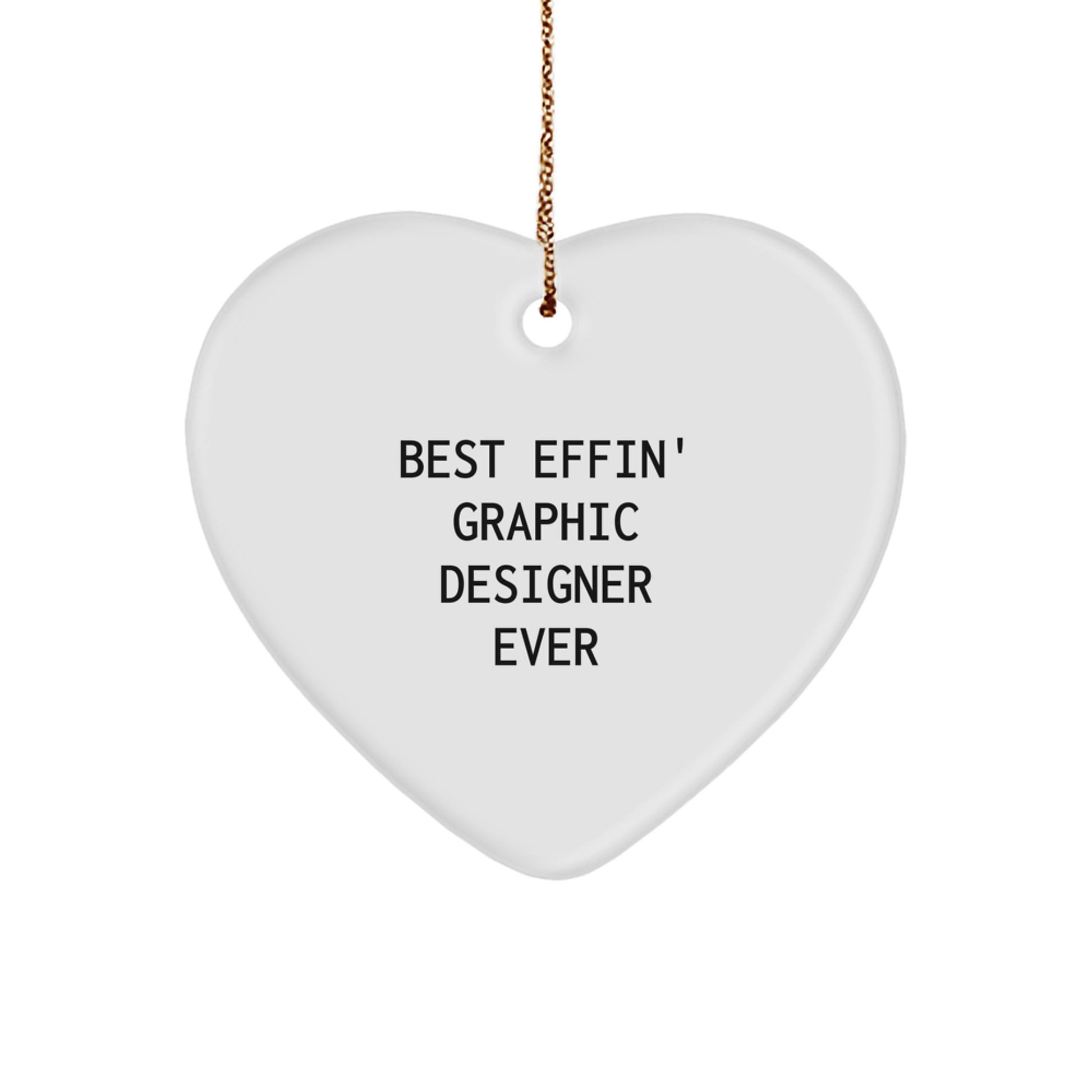 Funny Graphic Designer Gifts from Men - Best 'Effin' Heart Ornament for Graphic Designers, Women, Friends, Family at Christmas - Image 1