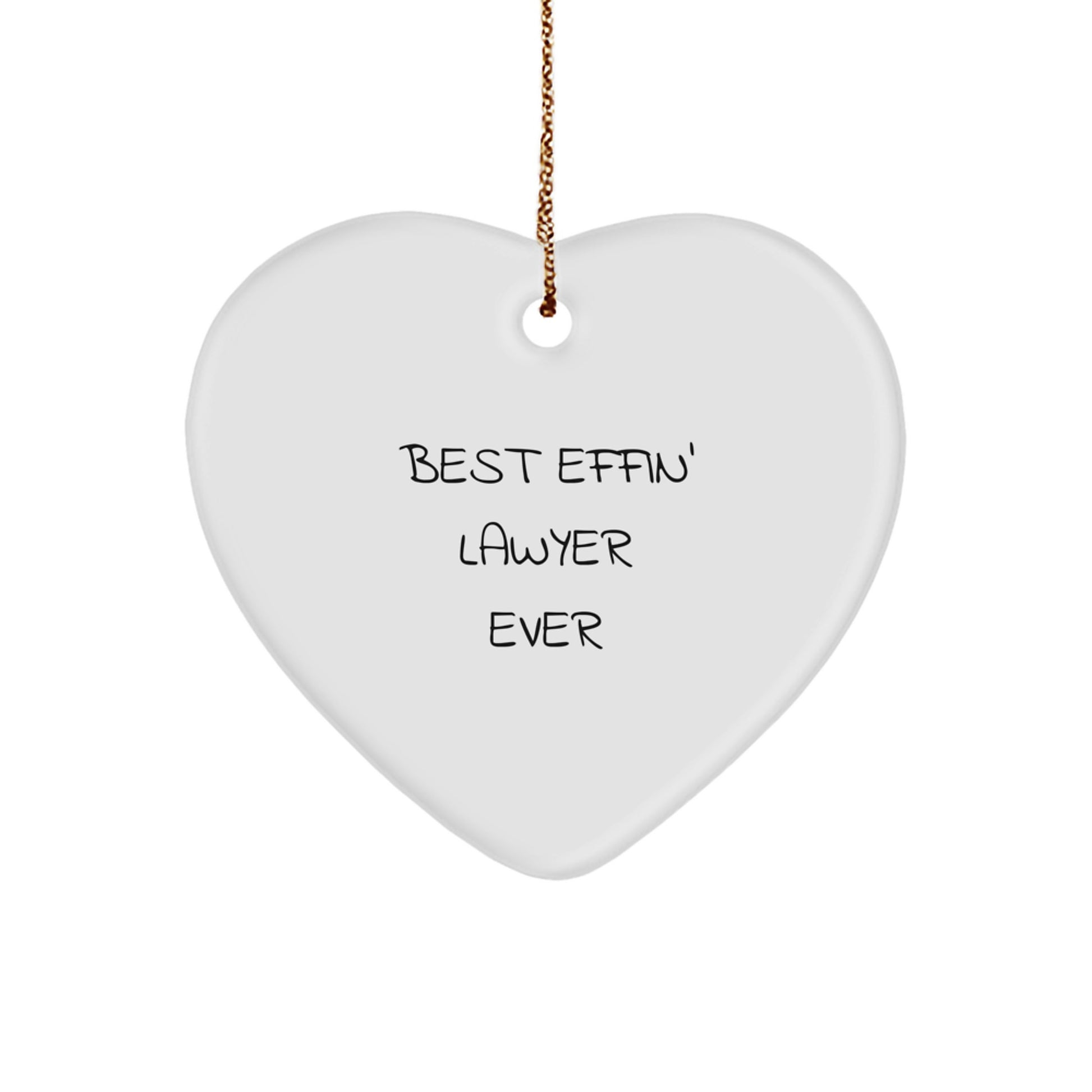 Funny Lawyer Gifts from Friends, Best Effin' Lawyer Ever Heart Ornament for Lawyer Men, Christmas Unique Gifts - Image 1