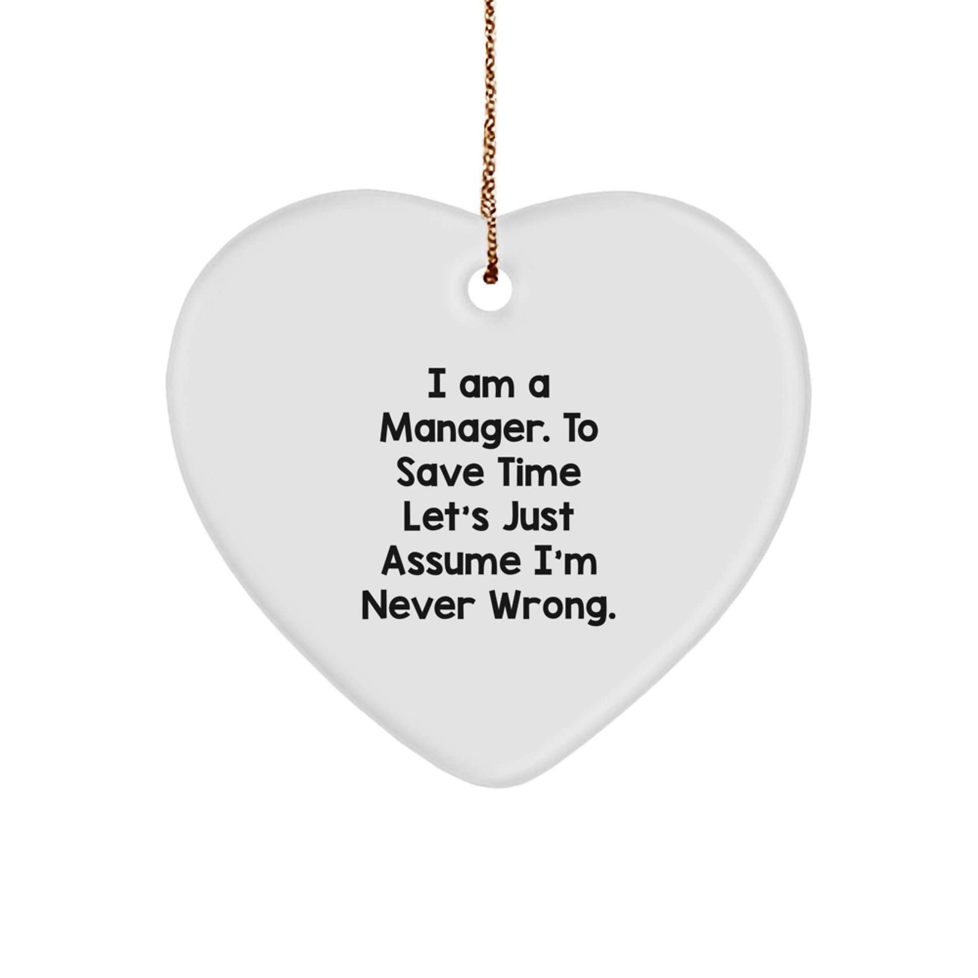 Funny Manager Heart Ornament Gifts for Him from Coworkers, Christmas Unique Office Decor - Image 1