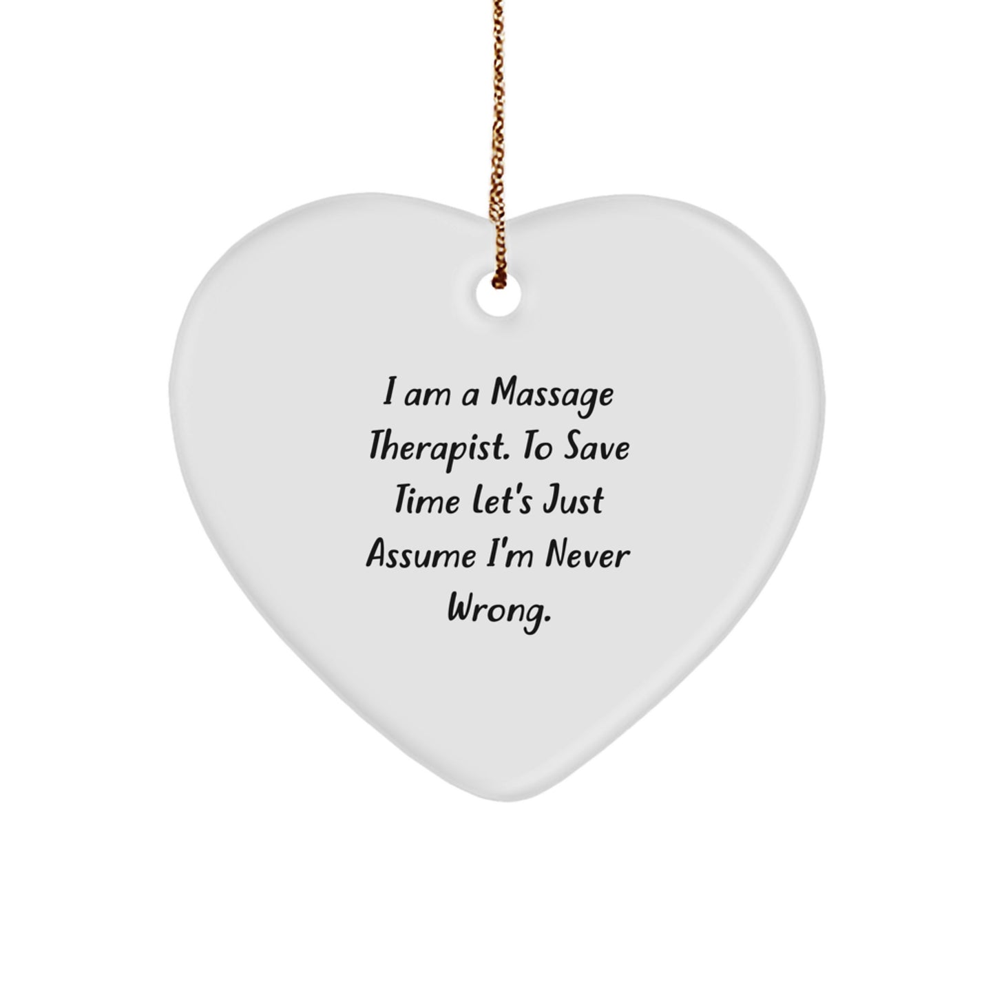 Funny Massage Therapist Heart Ornament Gifts for Christmas, Unique Heart Shaped Decorations from Friends, Coworkers, Family - Image 1
