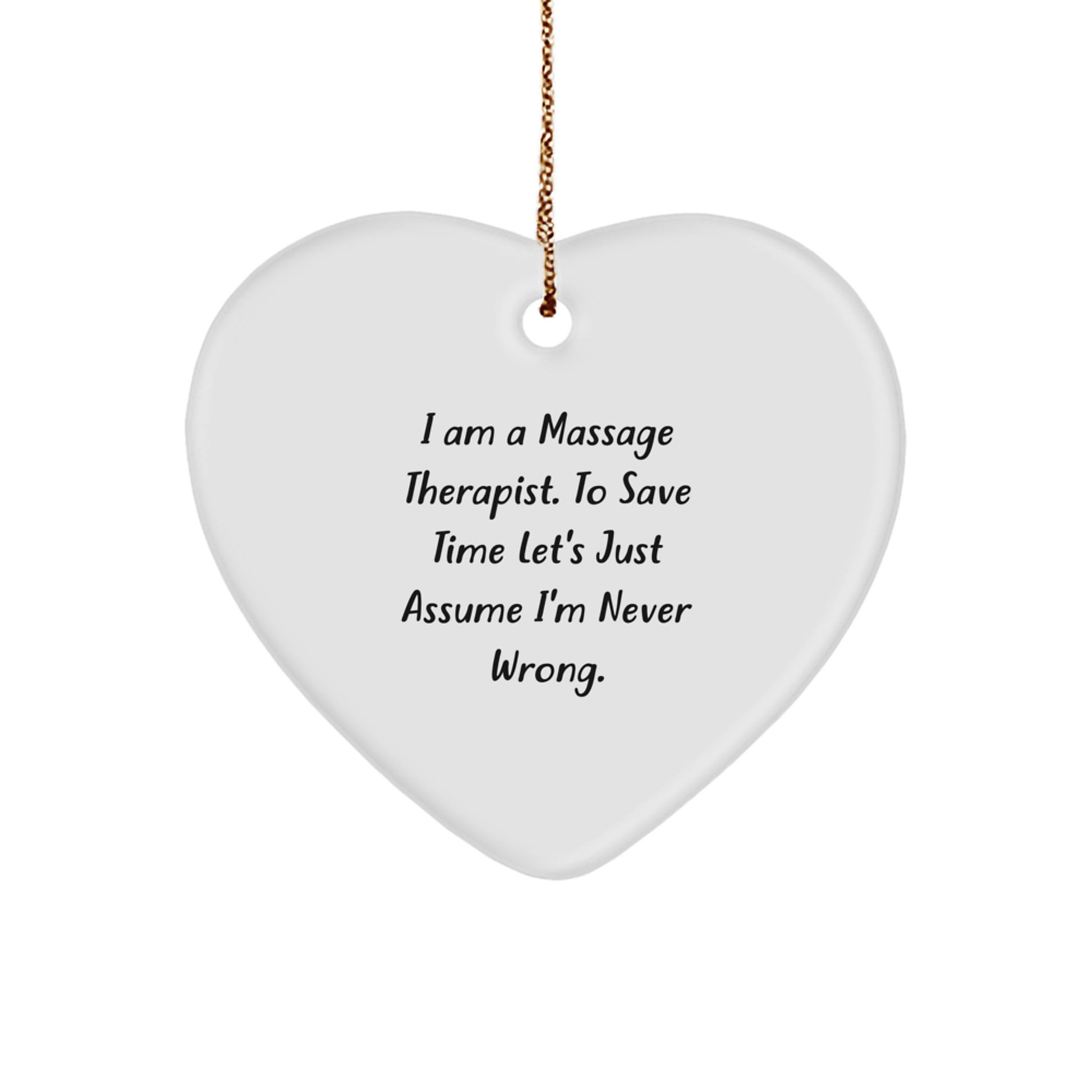 Funny Massage Therapist Heart Ornament Gifts for Christmas, Unique Heart Shaped Decorations from Friends, Coworkers, Family - Image 1