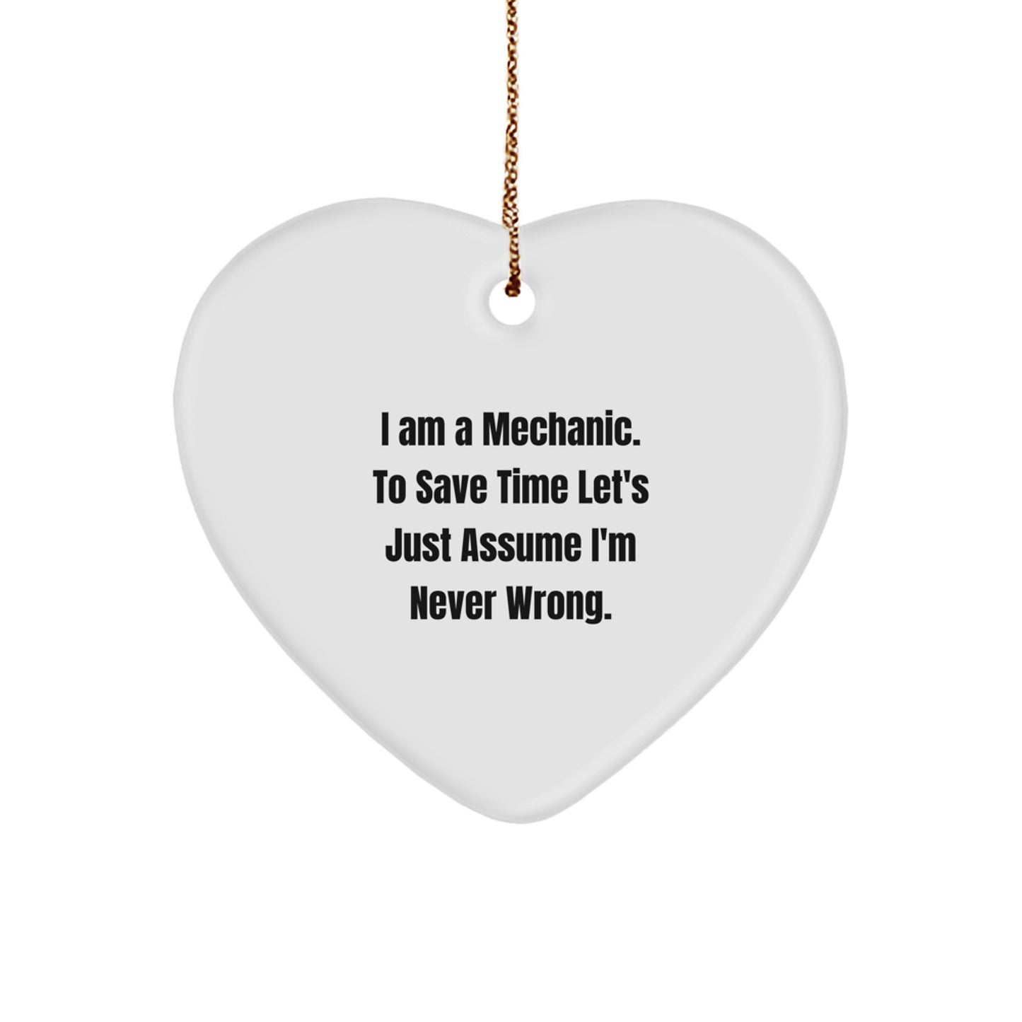 Funny Mechanic Heart Ornament Gifts from Men to Mechanic Friends at Christmas - Image 1