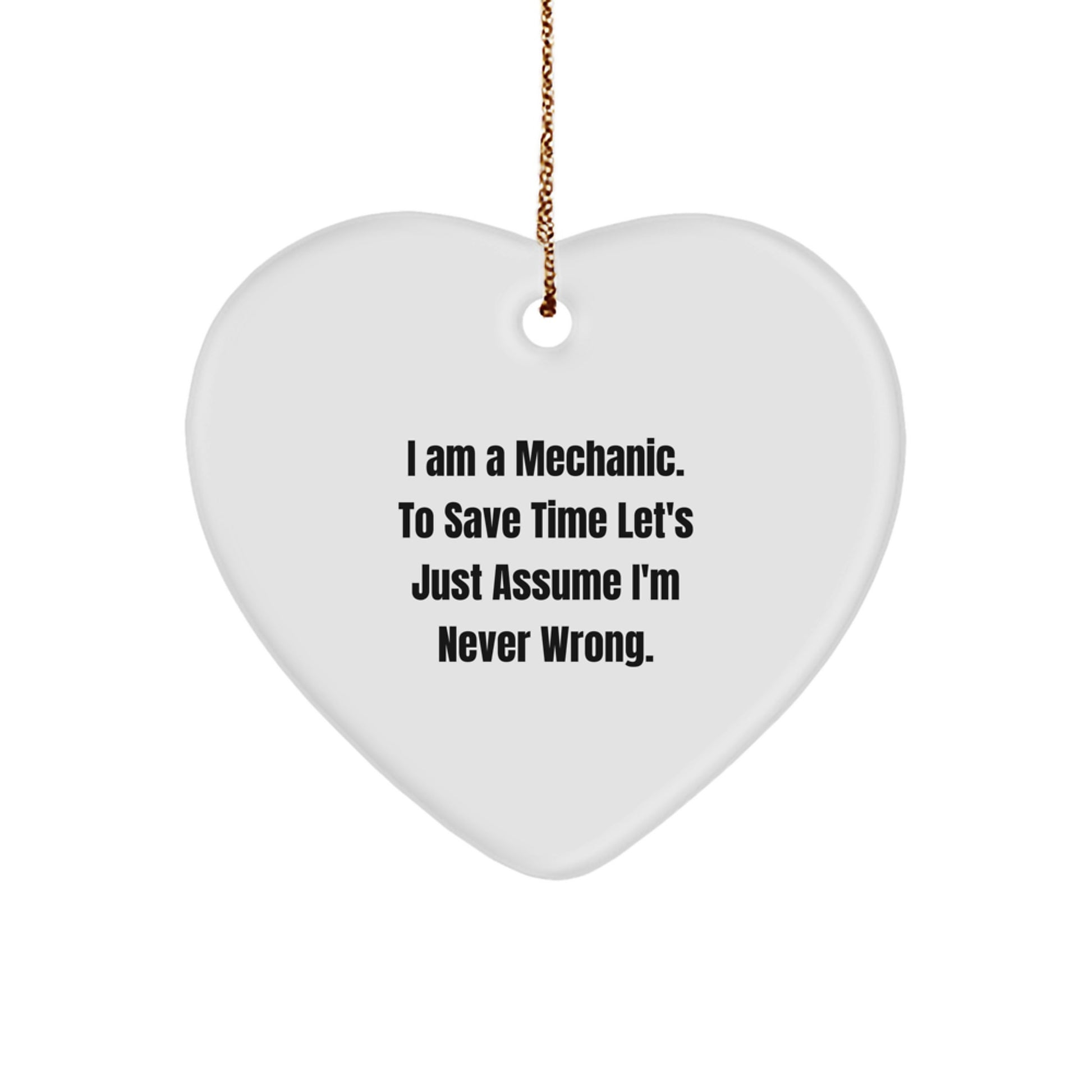 Funny Mechanic Heart Ornament Gifts from Men to Mechanic Friends at Christmas - Image 1