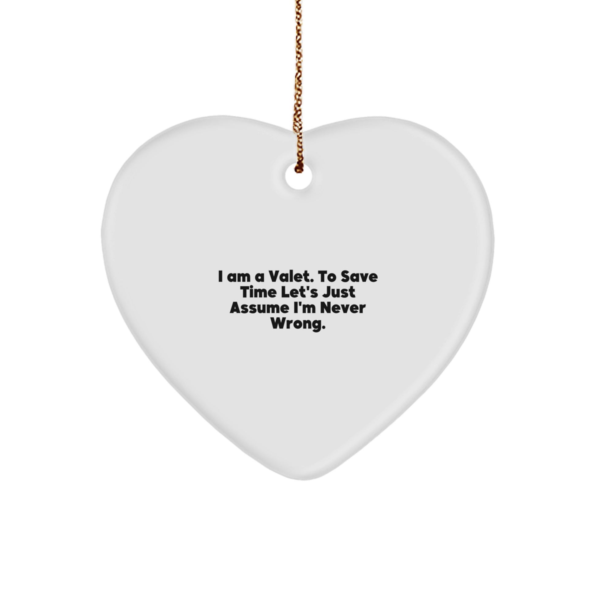 Funny Valet Heart Ornament Gift Ideas for Men, Unique Christmas Unique Gifts from Husband to Valet, Heartfelt Present for Friends - Image 1