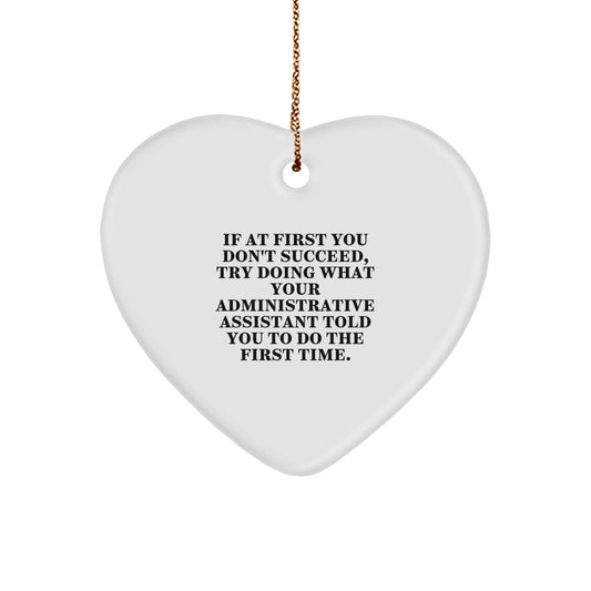 Funny Heart Ornament for Administrative Assistant Gifts, Unique Christmas Unique Gifts for Men from Coworkers - Image 1