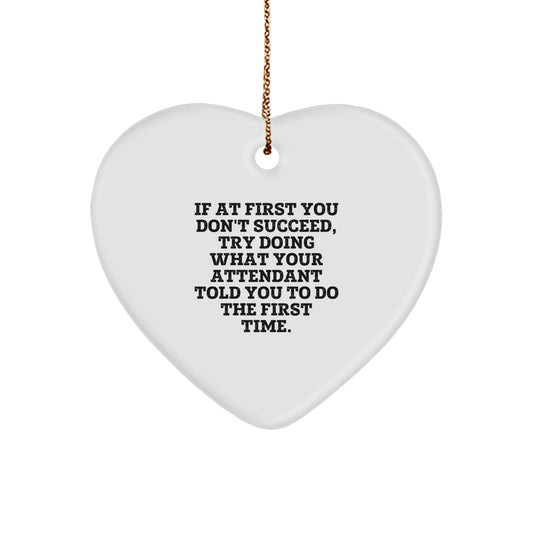 Funny Attendant Gifts from Men to Women Heart Ornament Christmas Unique Decor - Image 1