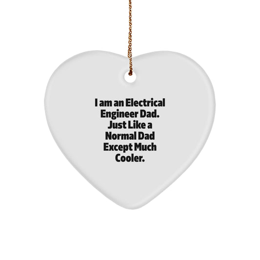 Funny Heart Ornament Gifts for Electrical Engineer Dad, Christmas Unique Presents for Men, Family Engineer Friends - Image 1