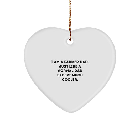 Funny Farmer Heart Ornament Gifts from Dad for Farmer Men Christmas Unique Gifts - Image 1